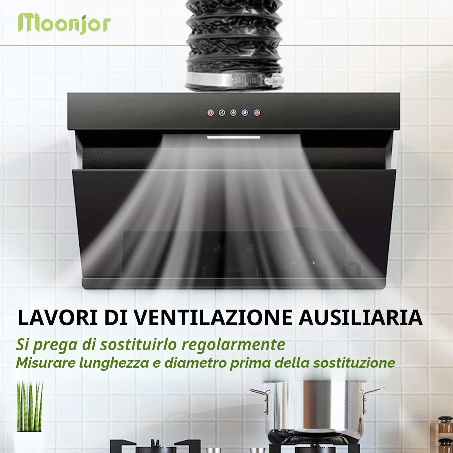 150mm 3-Metri di Tubo Flessibile in PVC + Alluminio, Moonjor Tubo Flessibile dell'Aria del Condotto per Ventola in Llinea, l'Essiccatore, Ventola di Ventilazione