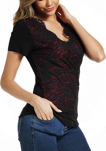 Miniatura 3 de MISS MOLY Camiseta sin mangas con cuello en V festoneada para mujer, elegante, ajustada, para verano