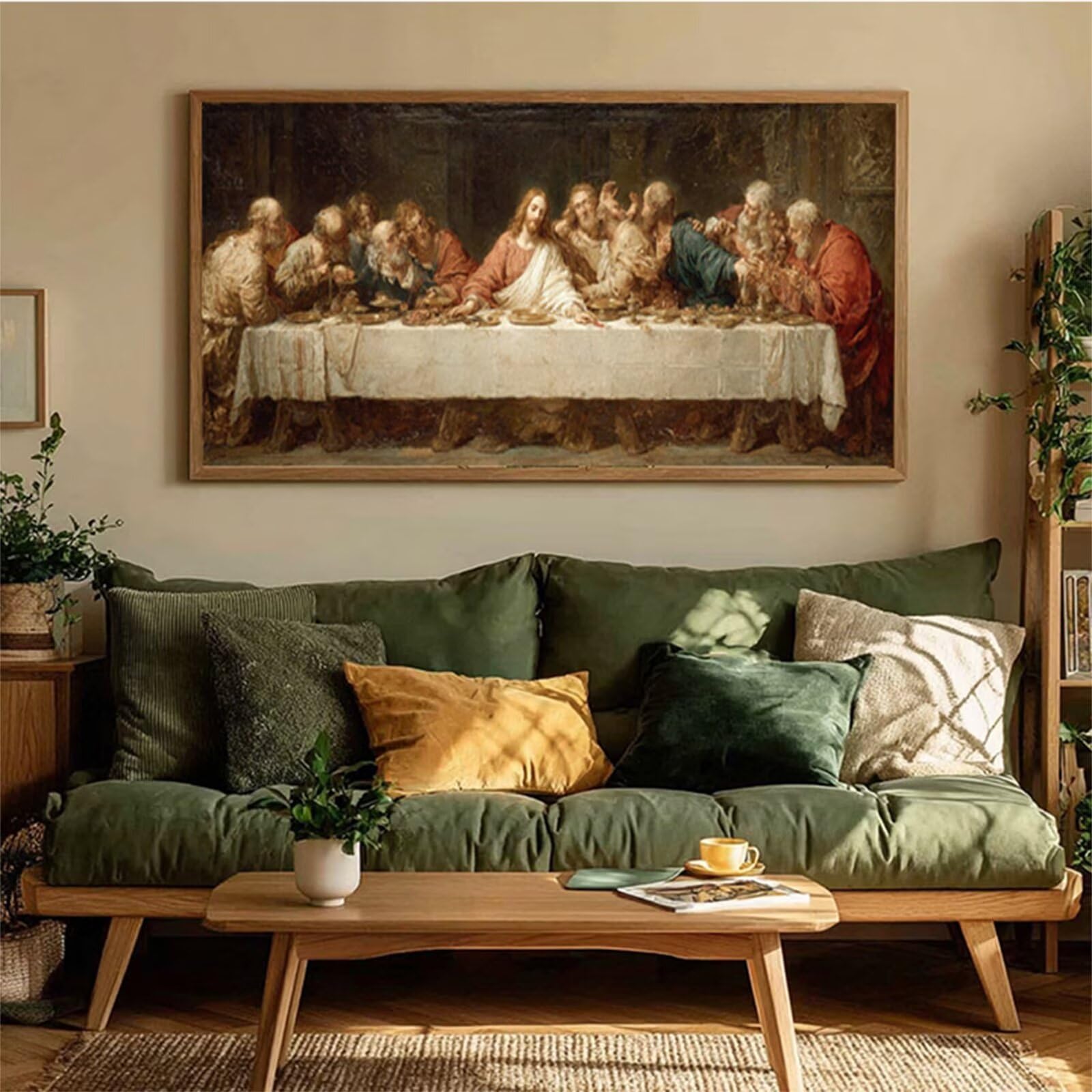 Pintar por Numeros Adultos Estatua, La úLtima Cena Pintar por Numeros Niños, DIY Cuadros Manualidades Adultos, Paint by Numbers Adult Kits con Pinceles y Pinturas Acrílicas, Room Decor 110x50cm 1-6549