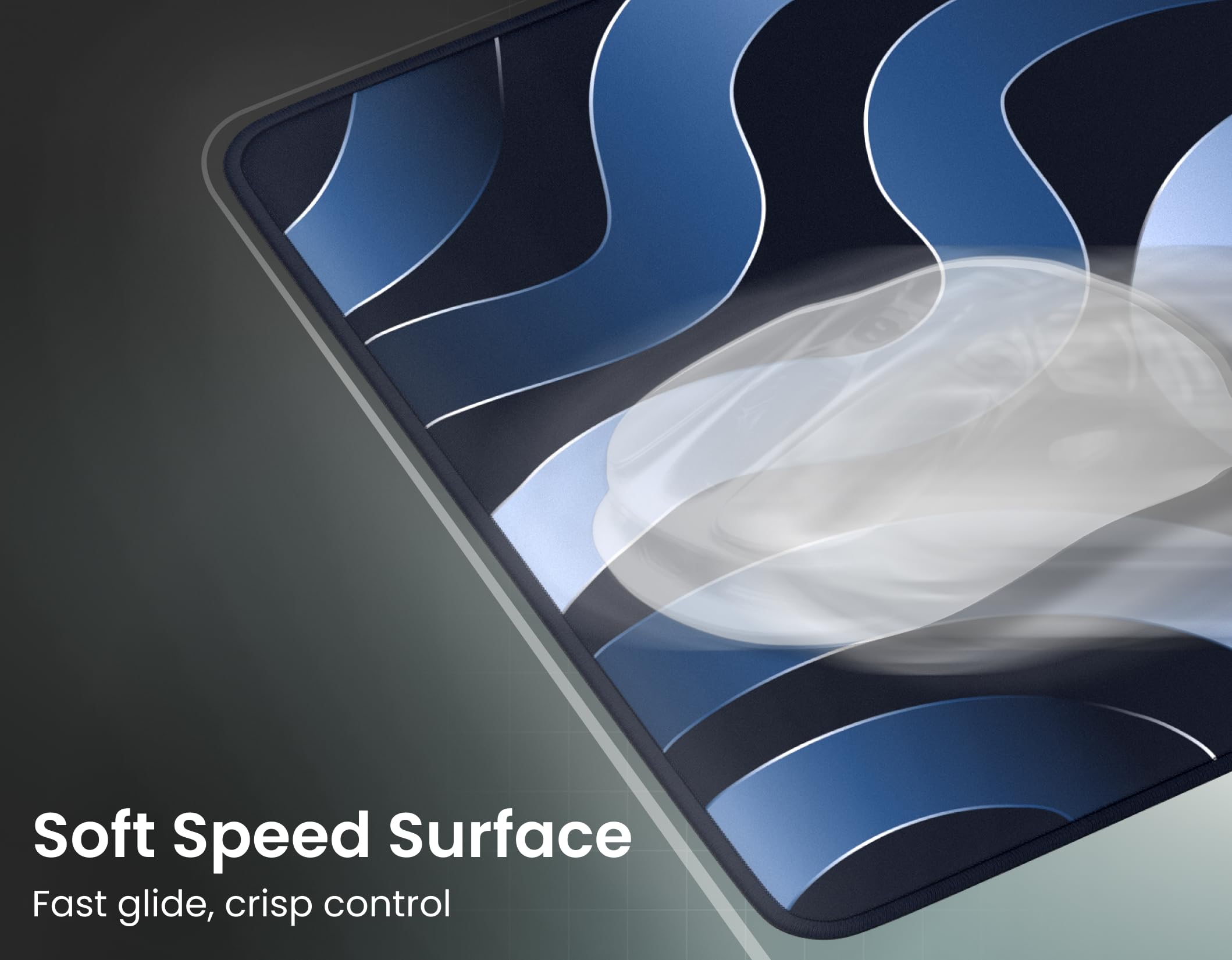 Phantum Strata – Alfombrilla de ratón para juegos XXL 900 x 400 mm, superficie de microfibra hidrofóbica de alto rendimiento, base de goma antideslizante, suave velocidad y control preciso (Abyss)