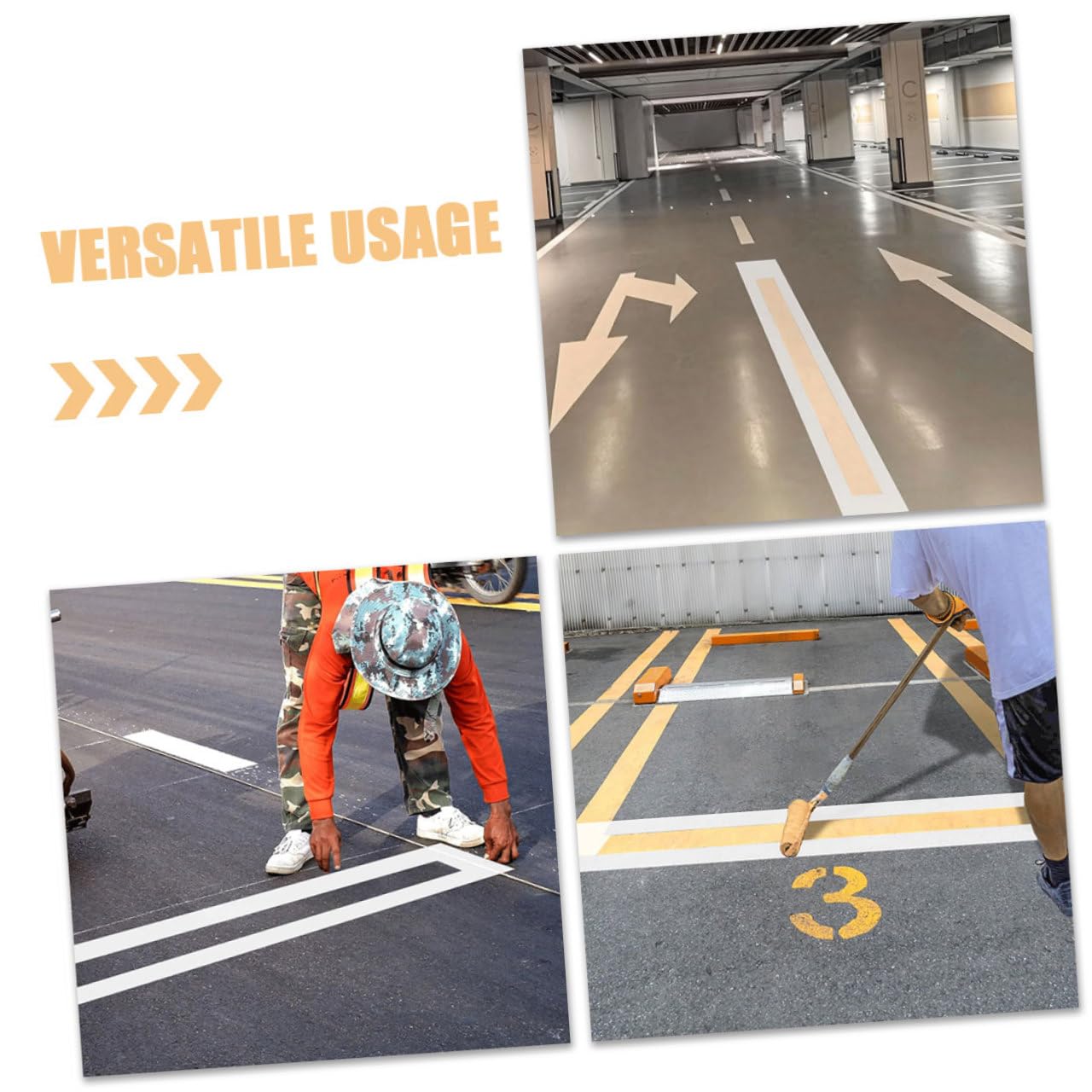 Homoyoyo Plantilla de Silicona de Línea de Estacionamiento de Color Reutilizable y Plegable para Pintar Franjas en Pavimento de y en Campos Deportivos