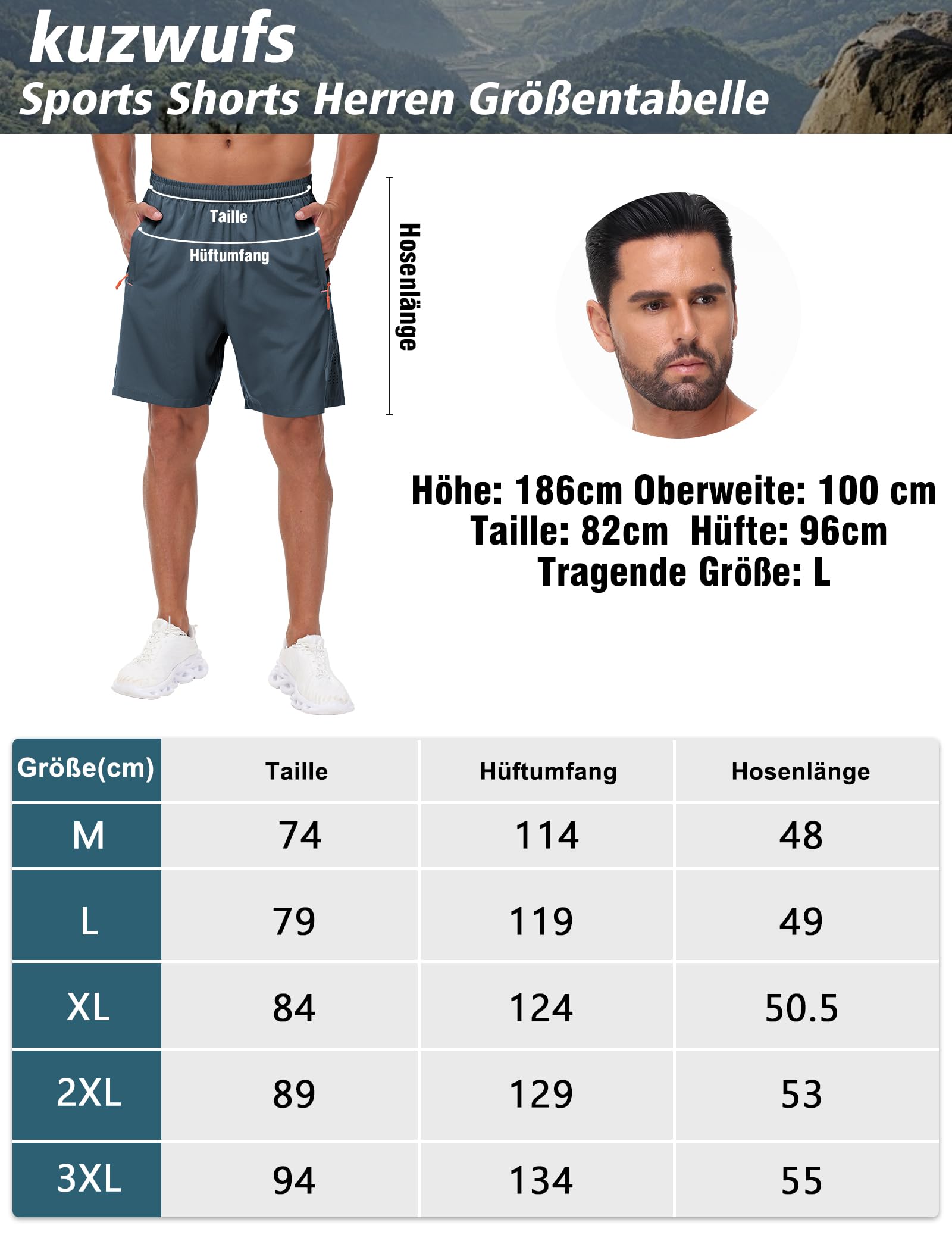 Short De Sport Homme Lot De 2 Séchage Rapide Course d'Entraînement Court Pantalon Fitness Gym Short avec Poches Zippées - 3