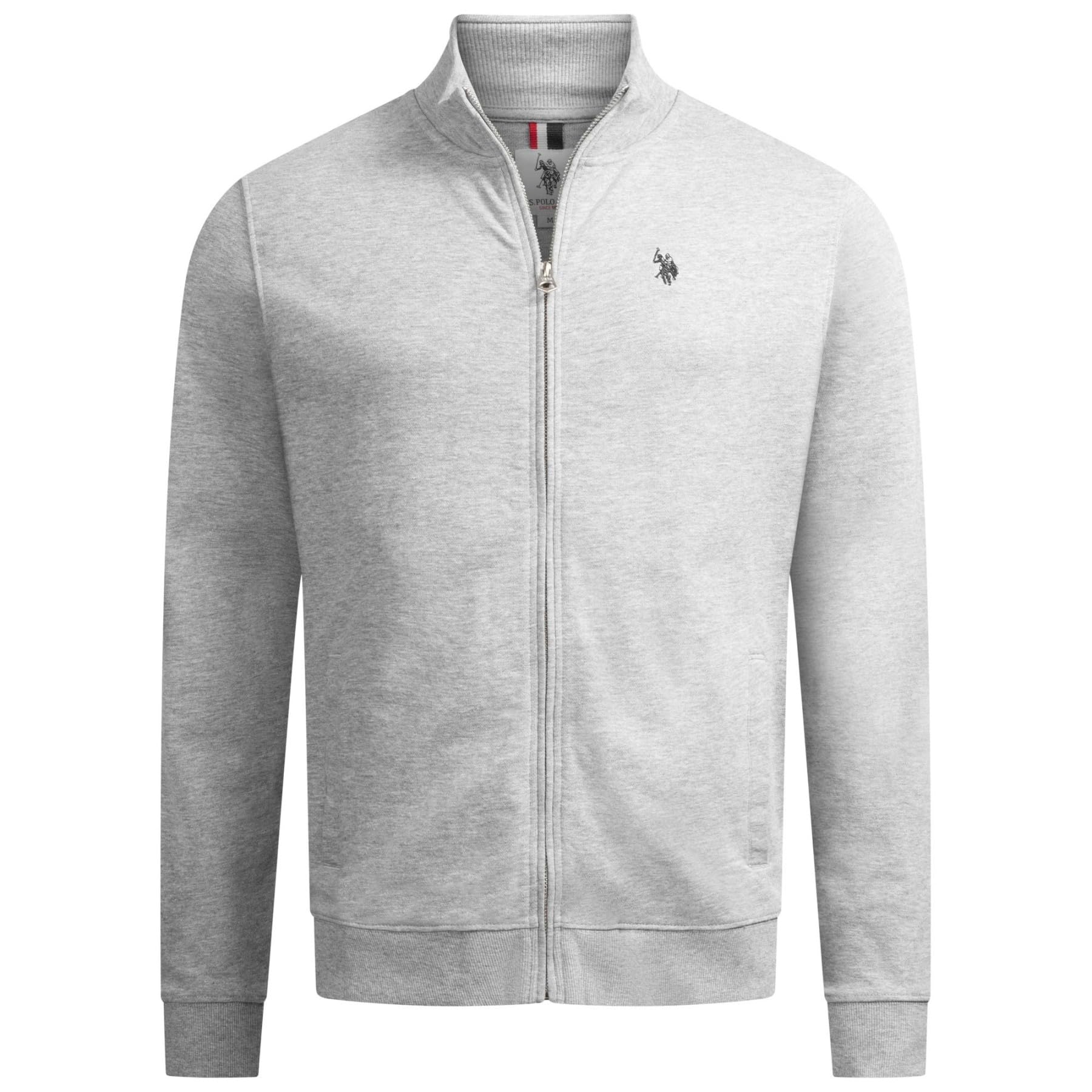 U.S. POLO ASSN. Herren Sweatjacke (S-XXL) mit Stehkragen, Reißverschluss, Eingrifftaschen und Leichter Fütterung P020
