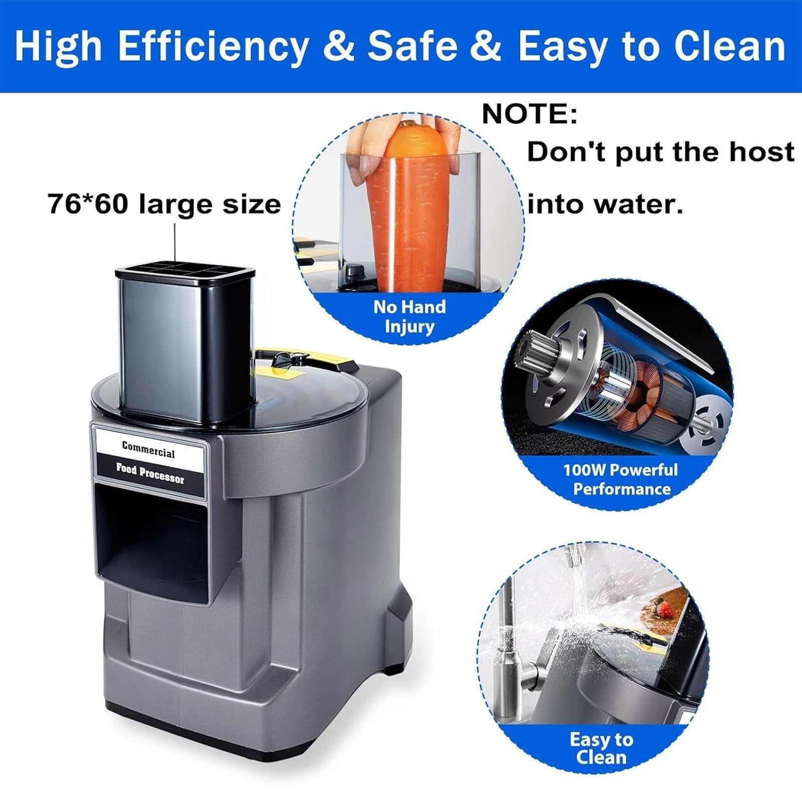 TsoLay Tritatutto Multifunzionale per Verdure, Robot da Cucina Professionale da 100 W con 3 Lame in Acciaio Inox, di Grande Diametro per Tagliare a Cubetti, Affettare E Grattugiare, per Cipolle