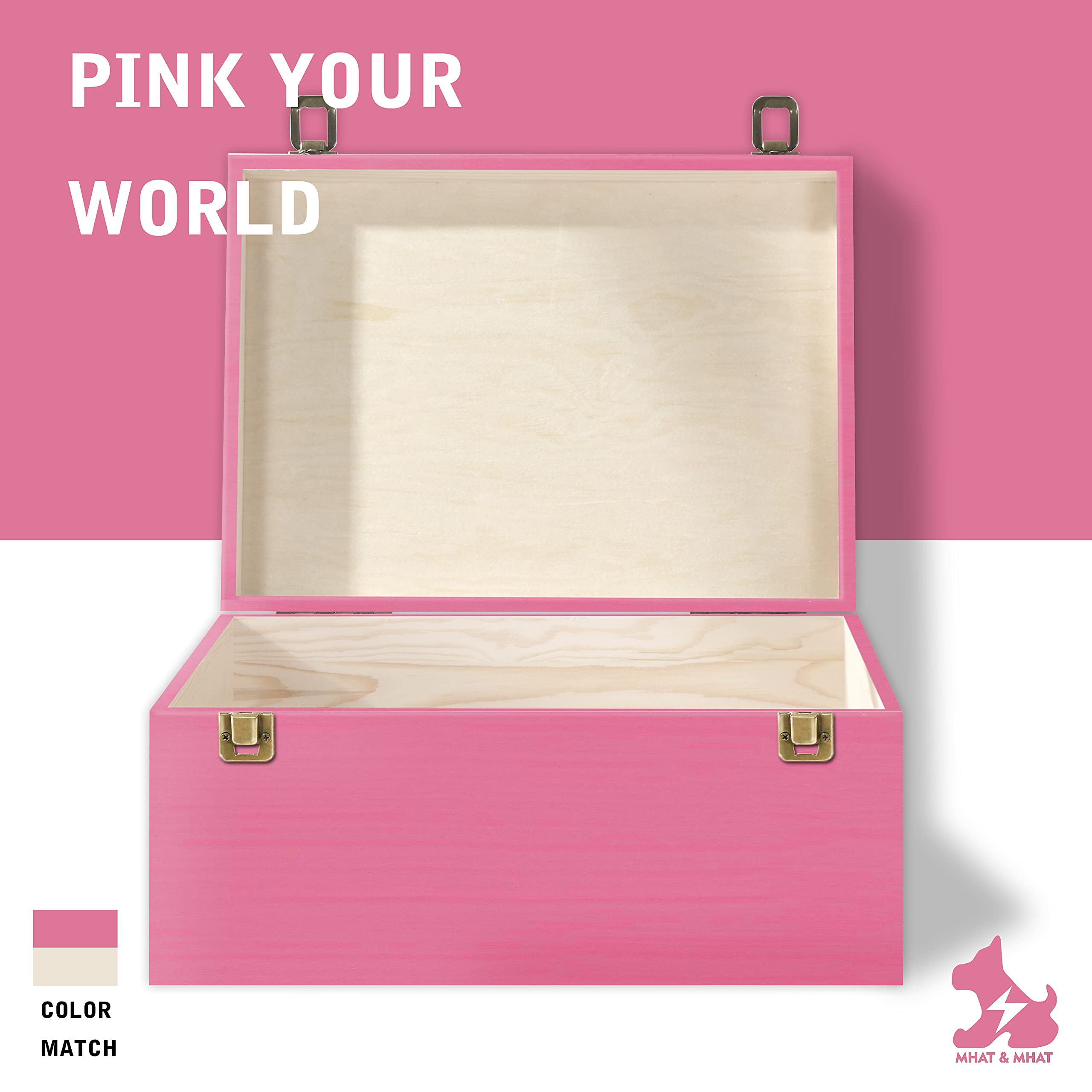 Buy MHAT & MHAT Large Wood Box, 12.9x9.9x6.8 in, Unfinished Wood Box