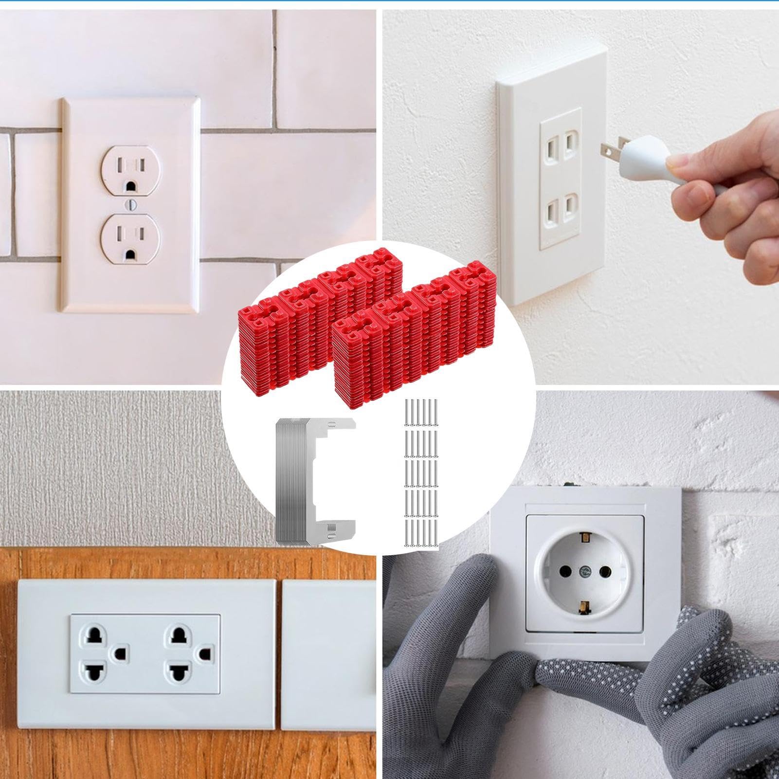 Luźny wylot Plug Fix Spacer, zestaw do naprawy przestrzeni elektrycznej | narzędzie do naprawy gniazd, zestaw do mocowania gniazdka elektrycznego, rozpórka do montażu na wylocie, naprawa wanny