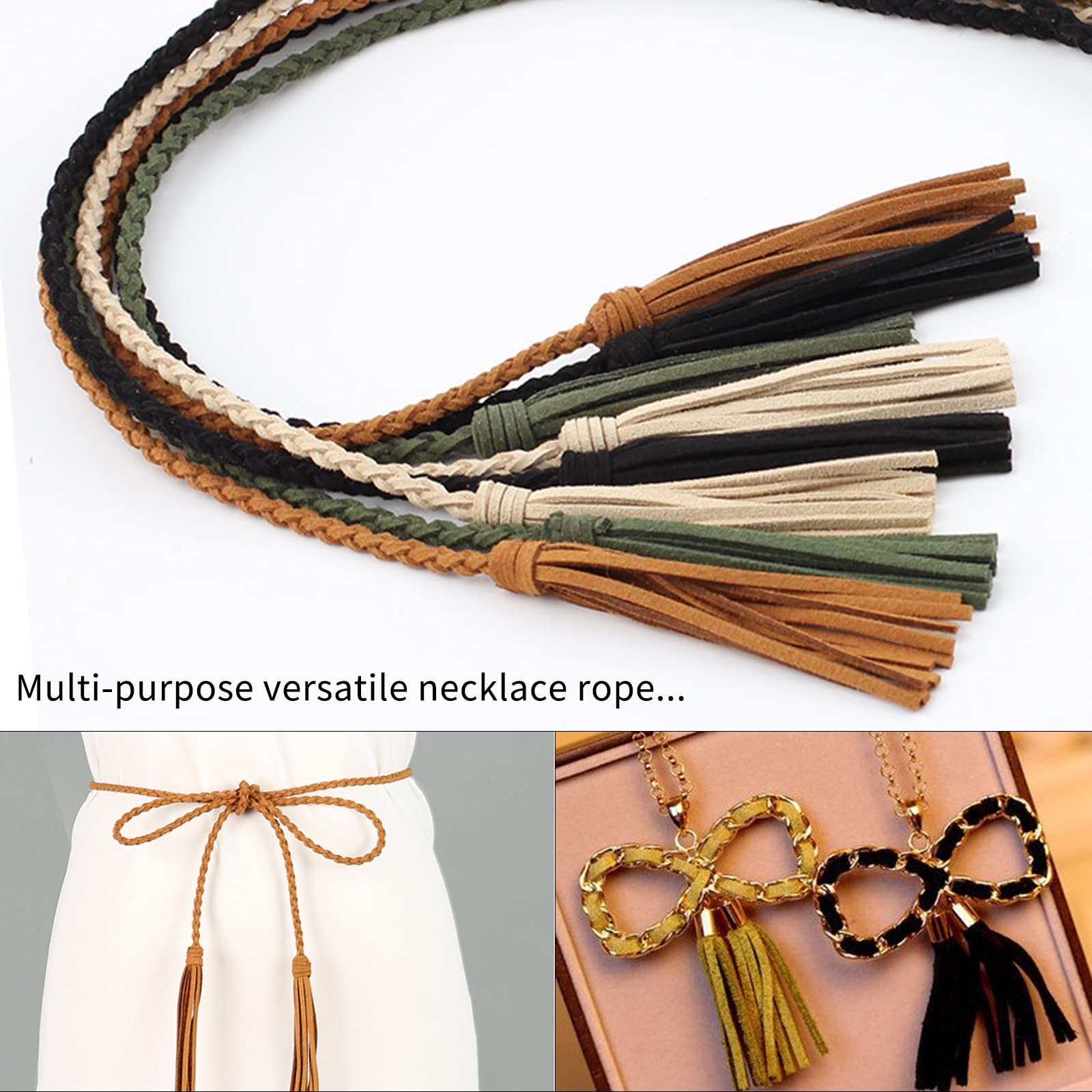 Ieron 7 Rollos De Cordones De Cuero Para Hacer Joyas, Collares De Cuero, Tiras De Cuerda De Cuerda De 5 M X 3 Mm, Cordón De Gamuza Para Hacer
