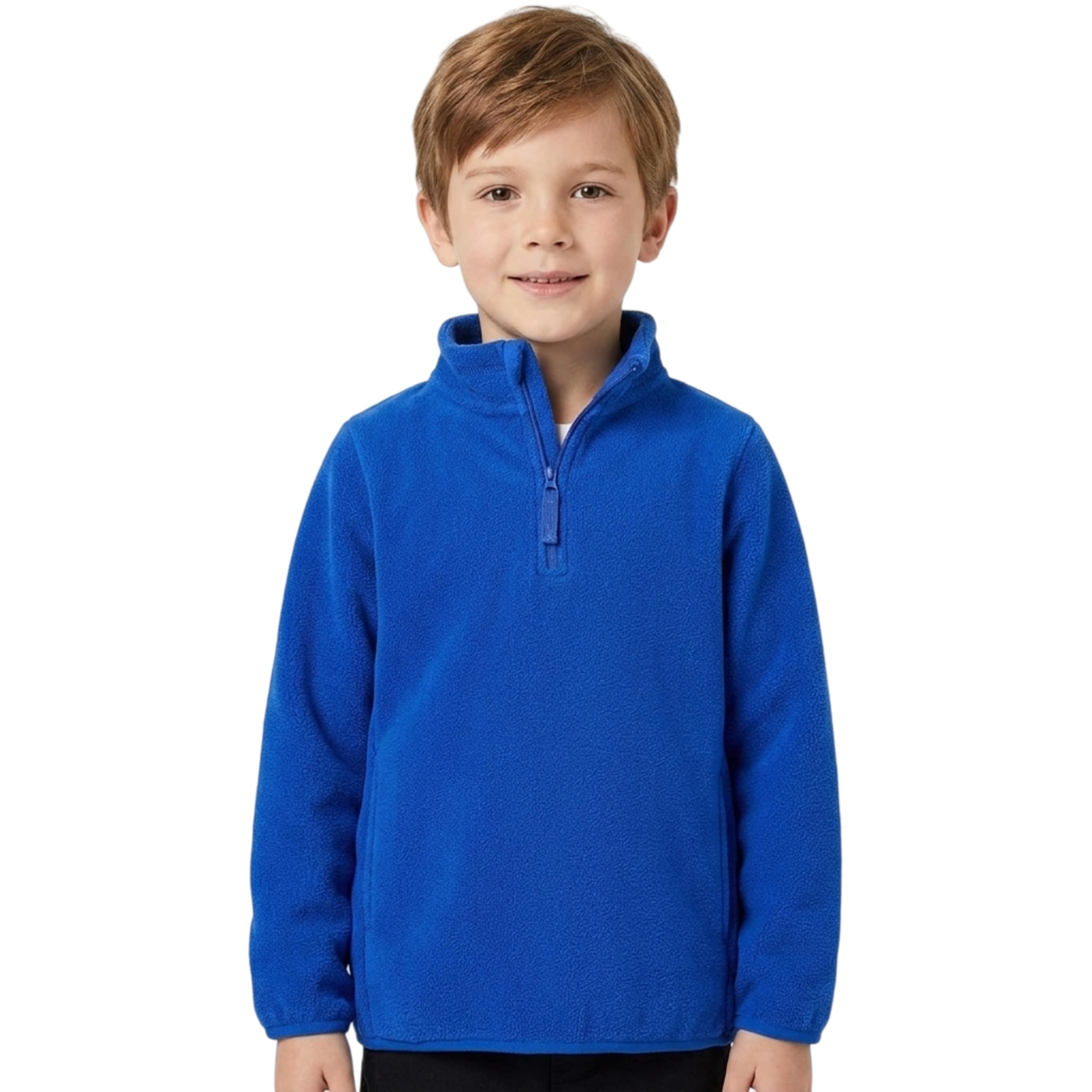 Toddler Boys Girls Fleece Quarter Zip Pullover Jacket 2-12 Years