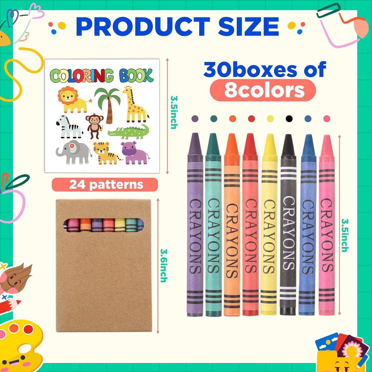 270 Pcs Zoo Animals Mini Coloring Books Welcome Back to School Gifts for Students with Crayons Bulk, Jungle Safari Coloring Books Party Favor Goodie Bag Gift Stuffer Gift Activities DIY Craft image 2