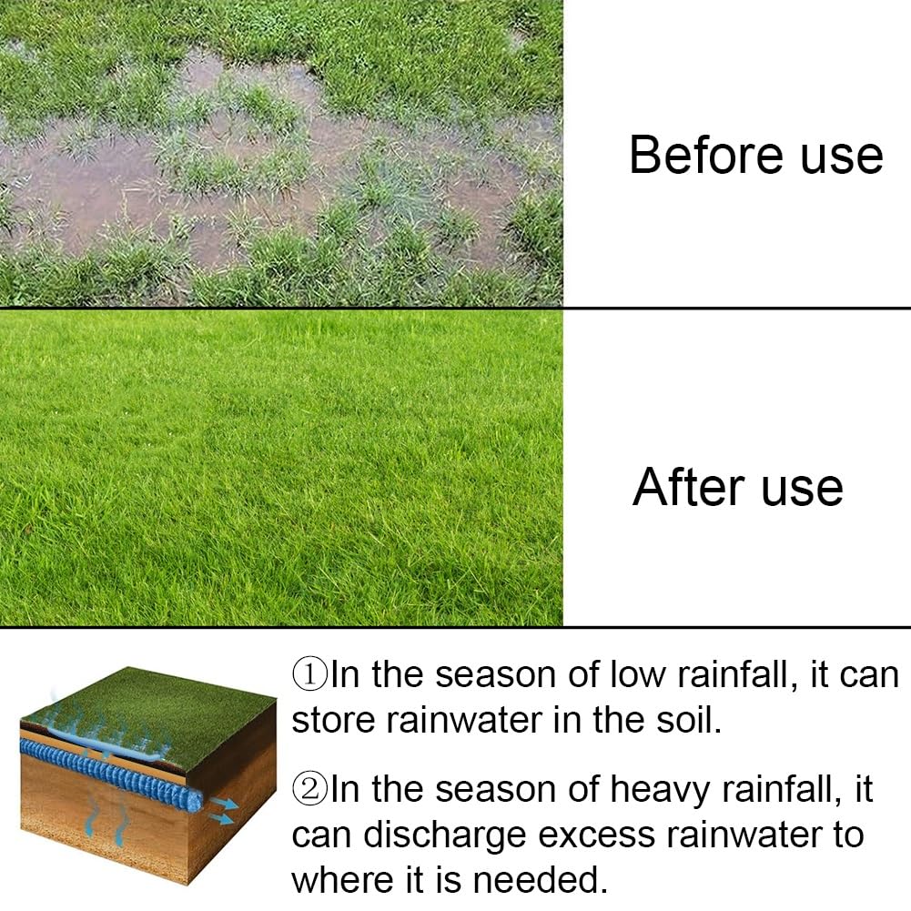 Tubo di drenaggio corrugato flessibile espandibile, 40 m, tubo perforato per giardino e campo, ideale per soluzioni paesaggistiche sotterranee