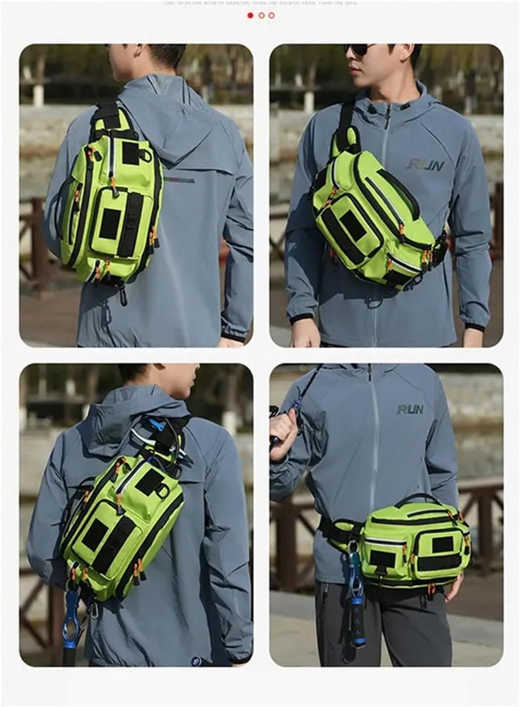 Camping Waist Bag Chest Travel BackpPouch For Men Cycling Hiking Outdoor Sport Crossbody Molle Tactical Belt Fishing Fanny Pack(Black)