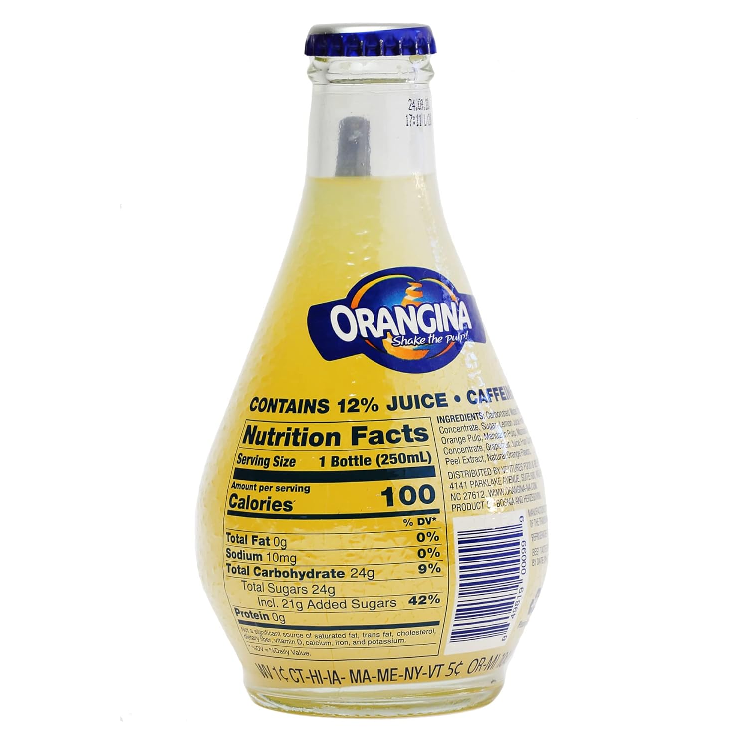 Orangina - Citrus Sparkling Juice Beverage (18 Bottles Total) - Light Pulp - Original Imported European French Recipe - No Artificial Ingredients - (3 Packs of 6 Bottles) (18 x 8.5 oz Bottle)