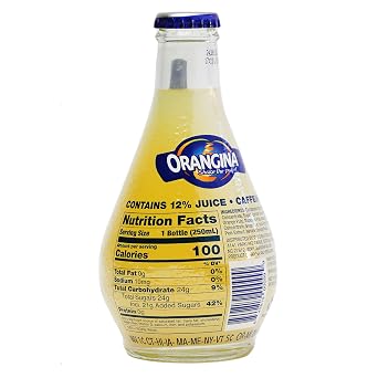Orangina - Citrus Sparkling Juice Beverage (18 Bottles Total) - Light Pulp - Original Imported European French Recipe - No Artificial Ingredients - (3 Packs of 6 Bottles) (18 x 8.5 oz Bottle)