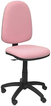 Piqueras y Crespo 04CP - Silla de Oficina ergonómica, Asiento y Respaldo tapizados en Tejido Bali, Color Rosa pálido