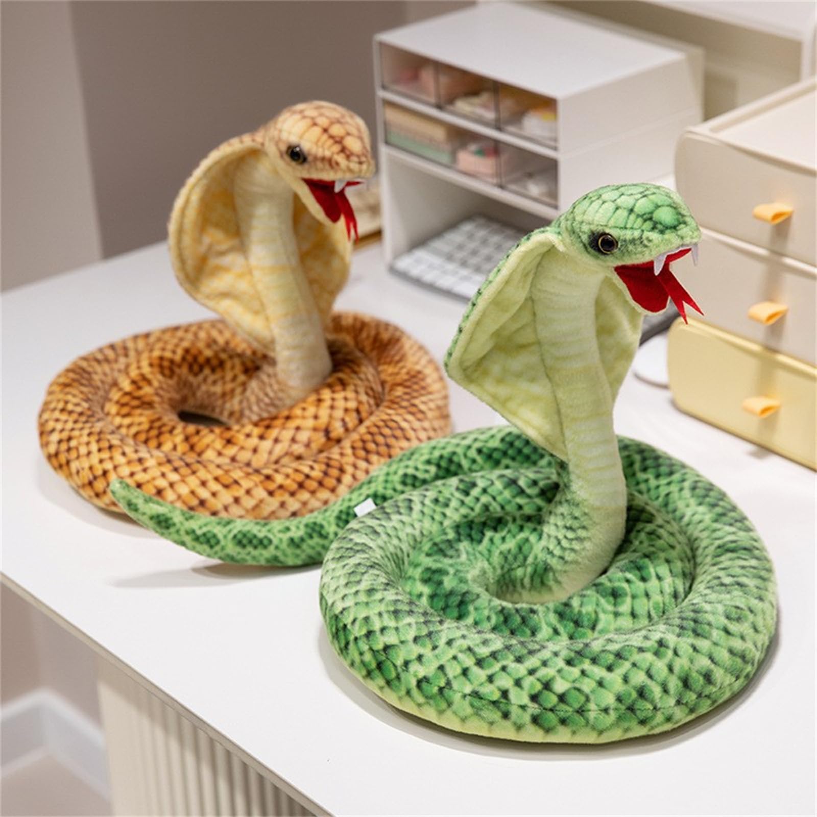champracer Snake Cuddly Toy, Plush Large Snake Toy, Realistic Plush Snake Cobra Plush Toy - Image 4