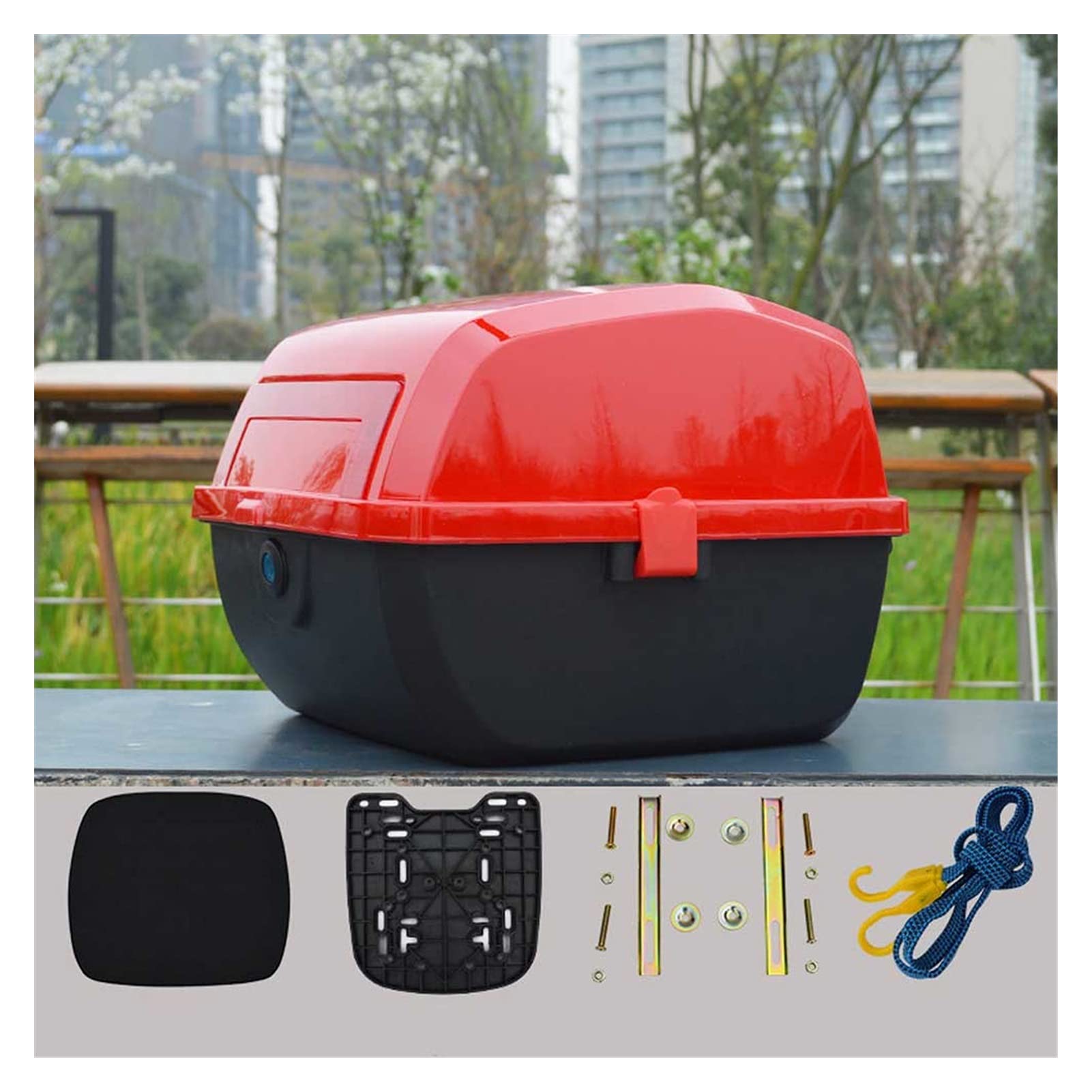 Baul Moto Universal Maleta Moto Caja De Motocicleta De 30l Caja De Motocicleta De Motocicleta Box De Motocicleta Condemo De Equipaje Trasero Con Tira Reflectante De Advertencia De Advertencia Nocturna