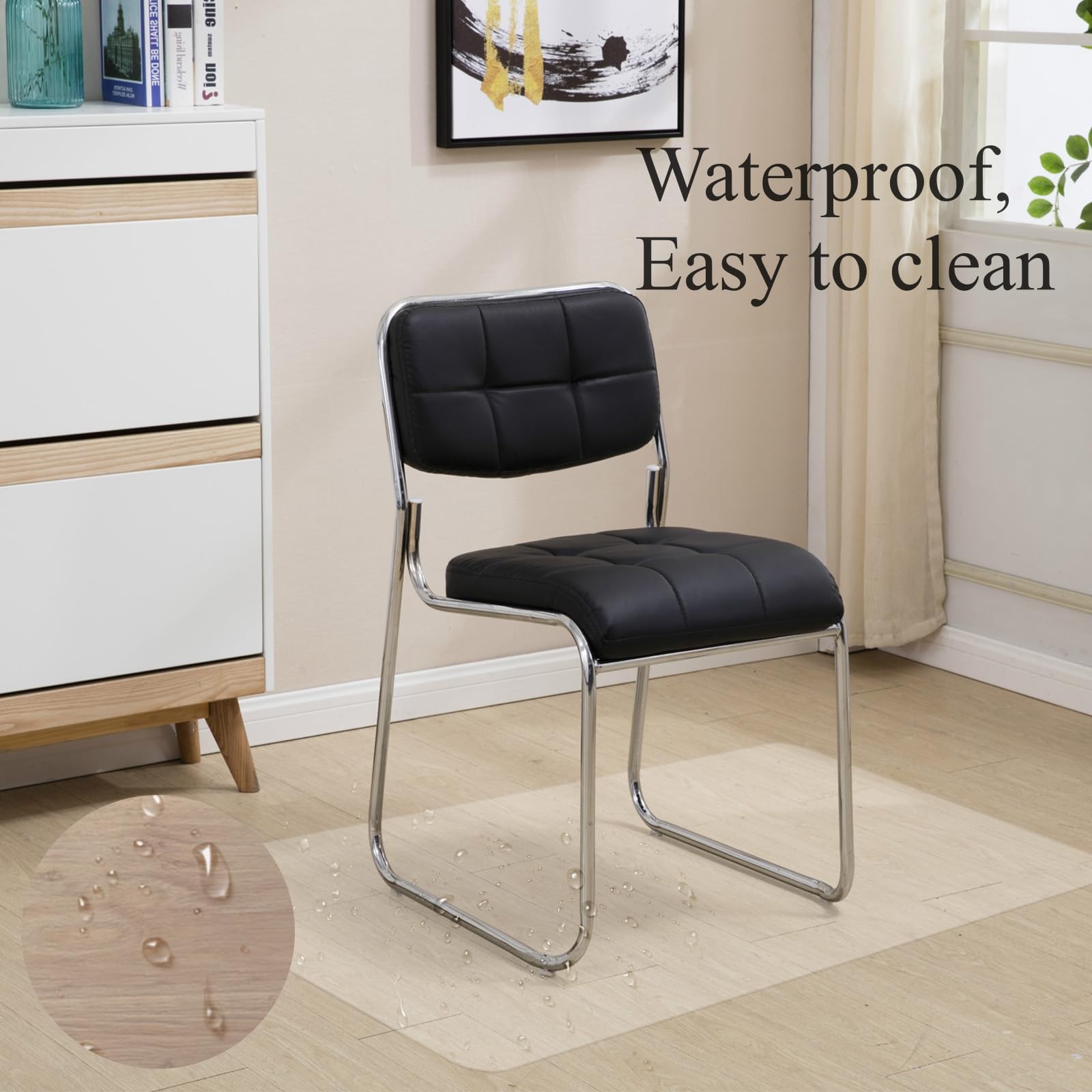 LIFEZEAL 120x150cm Tappeto Protettivo per Sedia con Ruote, Tappetino, Antiscivolo, Antigraffio, Pulizia Facile, Salva, Protegge Parquet, Protezione di Piastrelle, Pavimenti Duri, PVC, Trasparante