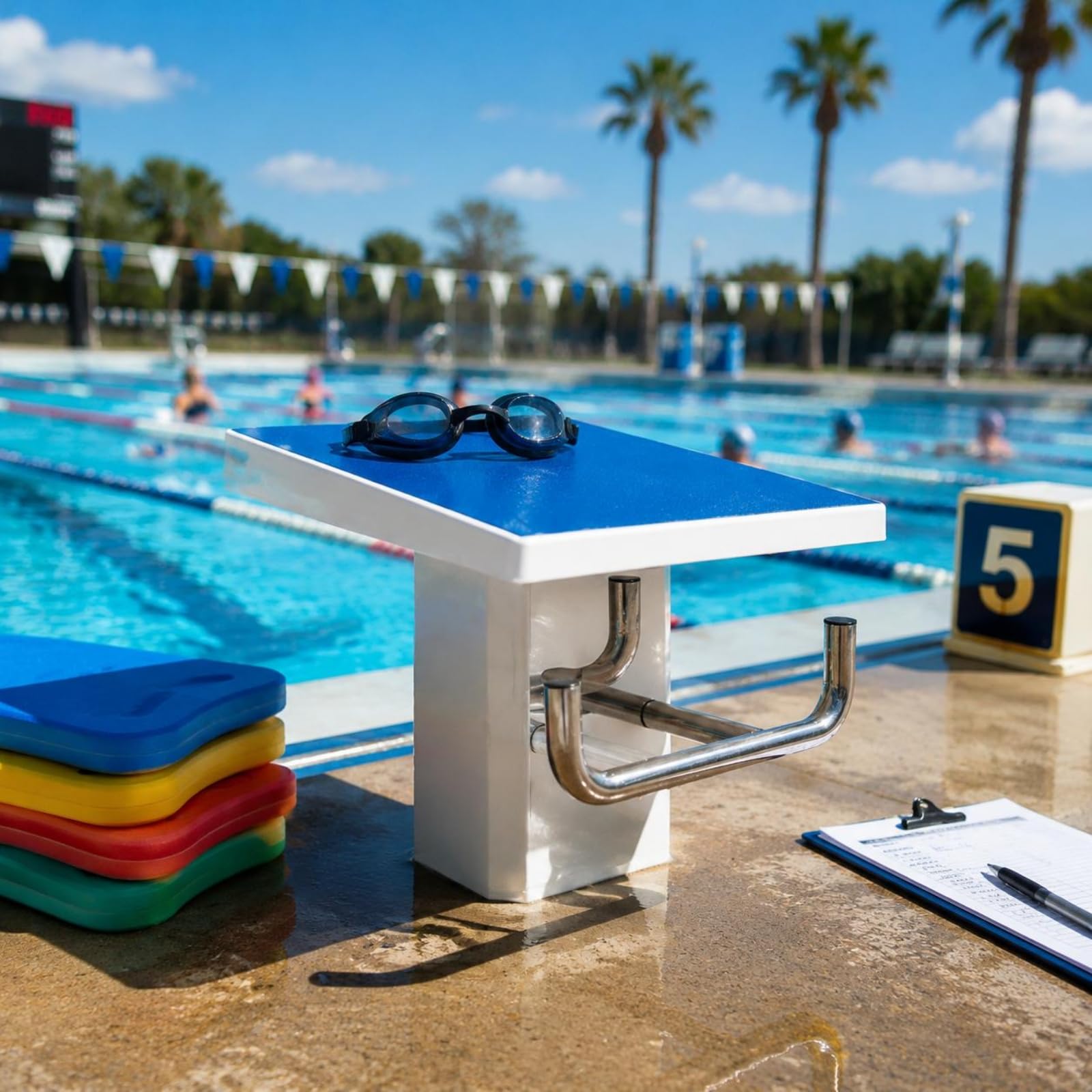Blocco di Partenza Antiscivolo Facile Installazione Blocco di Partenza Piscina Design Rinforzato Attrezzatura Sportiva per Nuotatori, Atleti, Gara