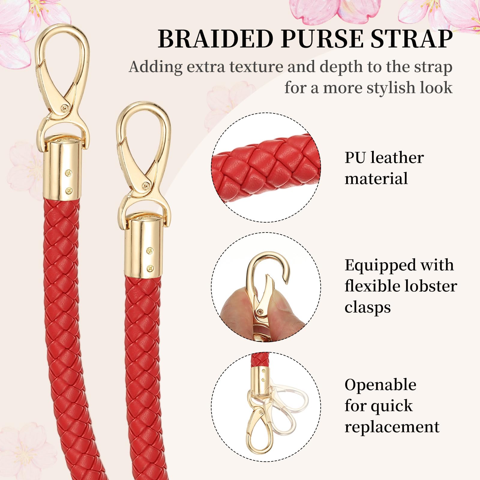 PATIKIL Braided Purse Straps 60cm / 23.6" - Image 3