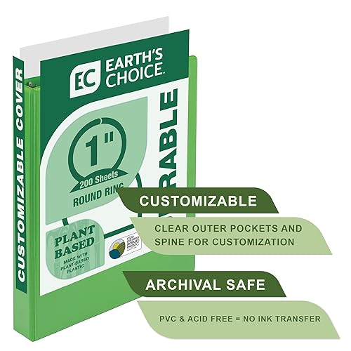 Vista 24 de Samsill - Carpeta Earth's Choice™ de 3 anillos redondos de 3 pulgadas, hasta 25 % de plástico de origen vegetal, respetuosa con el medio ambiente