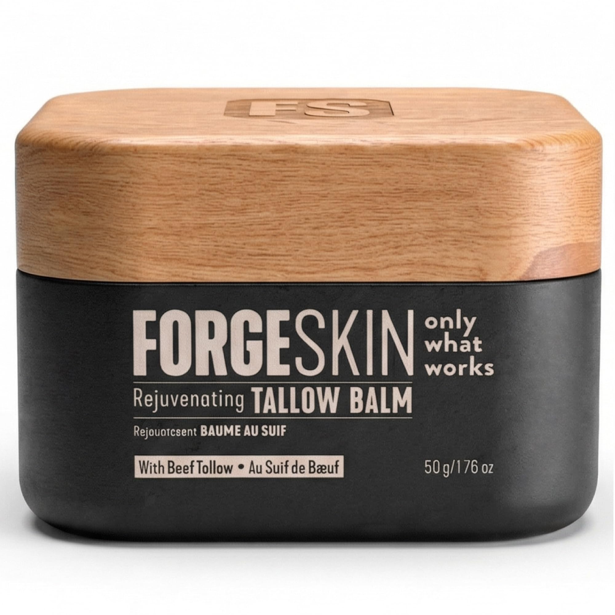 FORGE SKIN Wrinkle Defense - Bálsamo de sebo de res para hombres, hidratante facial, crema antienvejecimiento para la piel, loción natural para el cuidado facial con aceites esenciales, 50 ml