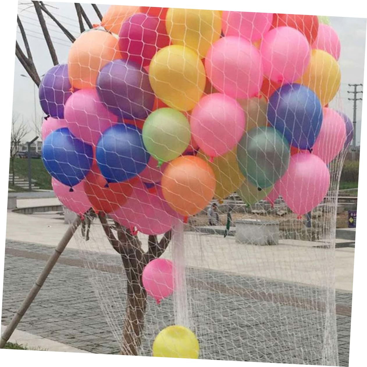 Ballonfangnetz 2 Stück aus Pp zum Freigeben für Hochzeit und Geburtstag | Weiß, Einfach zu Nutzen, Praktisches Zubehör für Partydeko, Vielseitiges Design, für Verschiedene Anlässe
