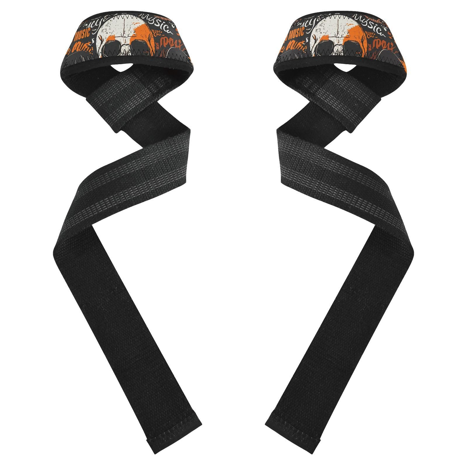 STAYTOP Cool Skull Wrist Straps for Weightlifting,Lifting Straps with Neoprene Cushioned Wrist Padded and Anti-Skid Silicone for Strength Training,Bodybuilding,Deadlifting