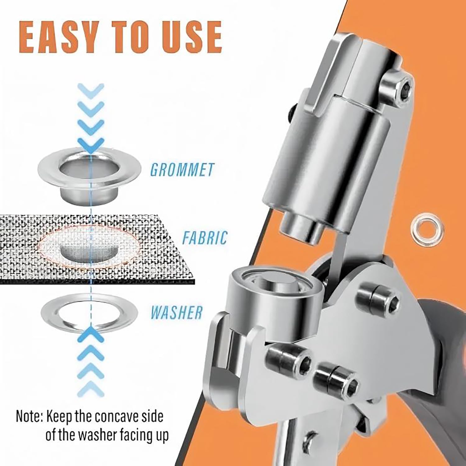 Cobenga 10mm Eyelet Punch Kit with 300pcs Eyelets, Professional Magnetic Grommets Eyelets Set, Grommet Press Hole Punch Plier - Image 4