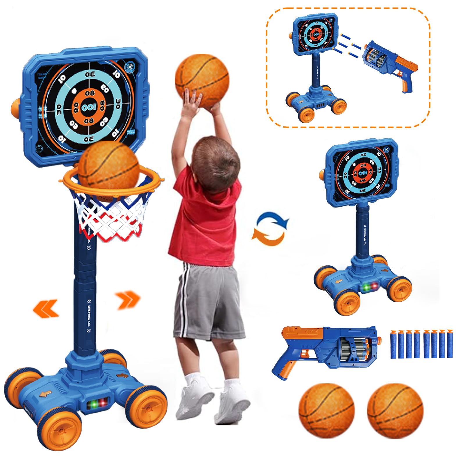 スポーツトイ・アクショントイ Onedrop Project 2 KalaDuck 2 In 1 Kids Basketball Hoop and Shooting Games