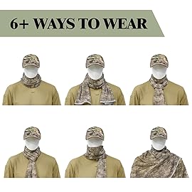 HYOUT Tactical Military Neck Scarves Woodland Camo Scarf Sniper Veil Desert Shemagh for Wargame Outdoor Sports