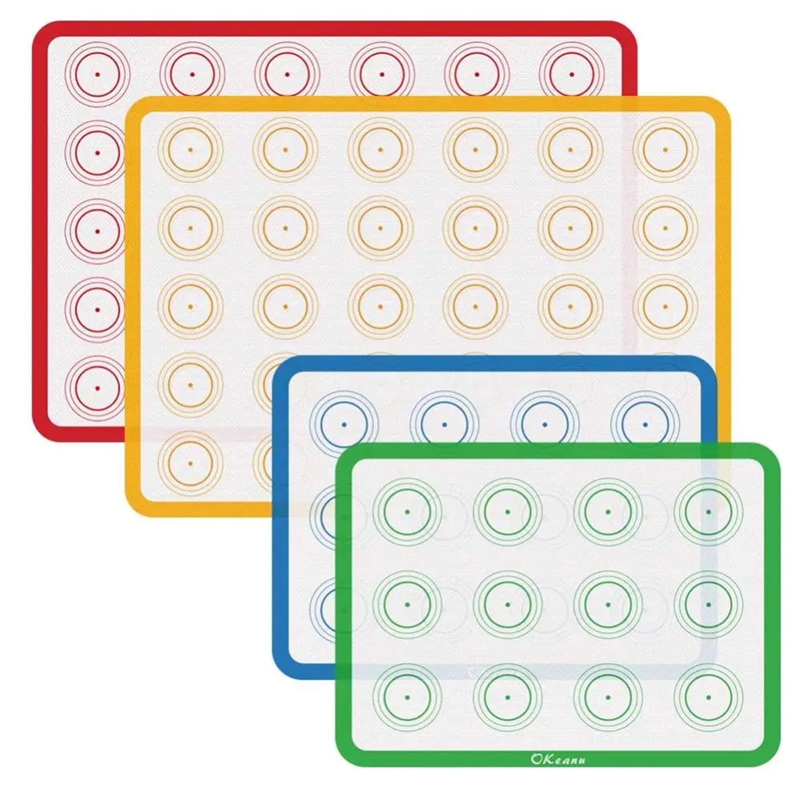 Backunterlagen 4 stücke Silikon Back Matte Kuchen Cookie Backformen Liner Rolling Teig Gefaltete Matte Mit Skala Nicht-Stick Küche Backformen zubehör