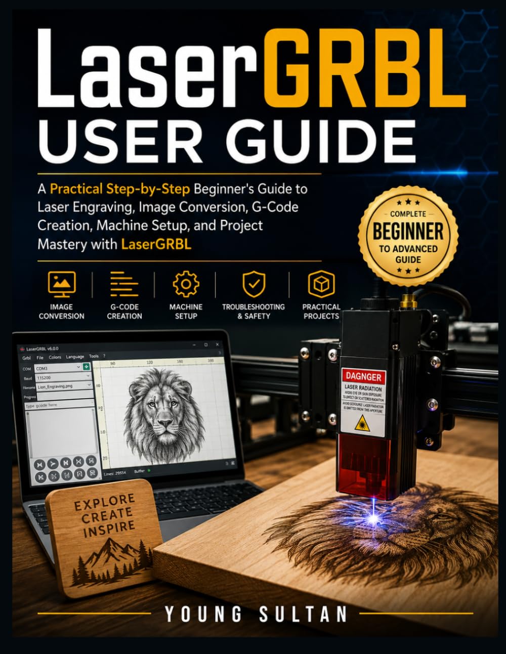 LaserGRBL User Guide: A Practical Step-by-Step Beginner's Guide to Laser Engraving, Image Conversion, G-Code Creation, Machine Setup, and Project Mastery with LaserGRBL