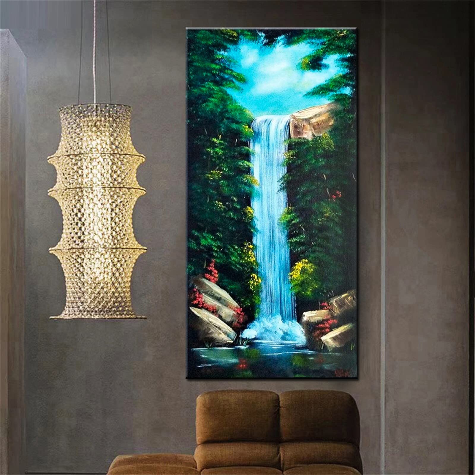 DIY 5D Diamond Painting Pełne zestawy Pejzaż diamentowy obraz według liczb duży pełny kryształ dżetów haft krzyżykowy mozaika płótno ściana sztuka dekoracja okrągła wiertarka, 50 x 100 cm
