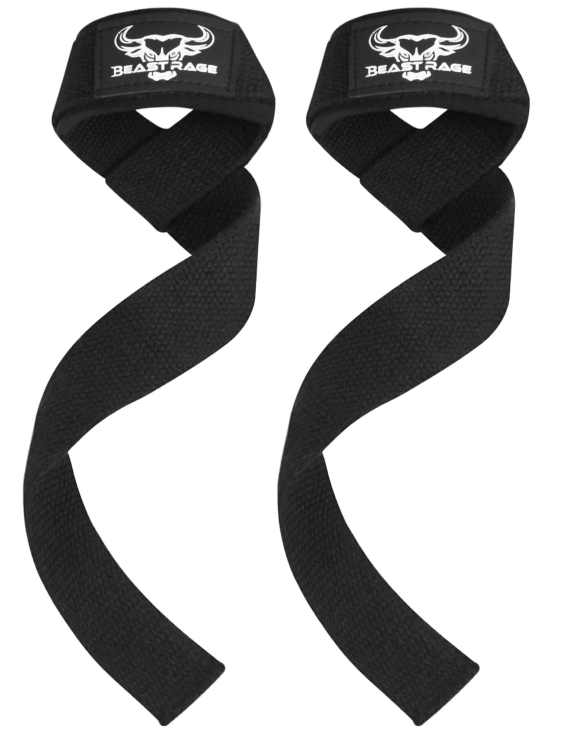 BEAST RAGE Straps Palestra Cinghie per Sollevamento Pesi Imbottite, Supporto per i Polsi, Cinghie per Fitness e Palestra, con Presa Flessibile Gel Fasce Polsi Accessori