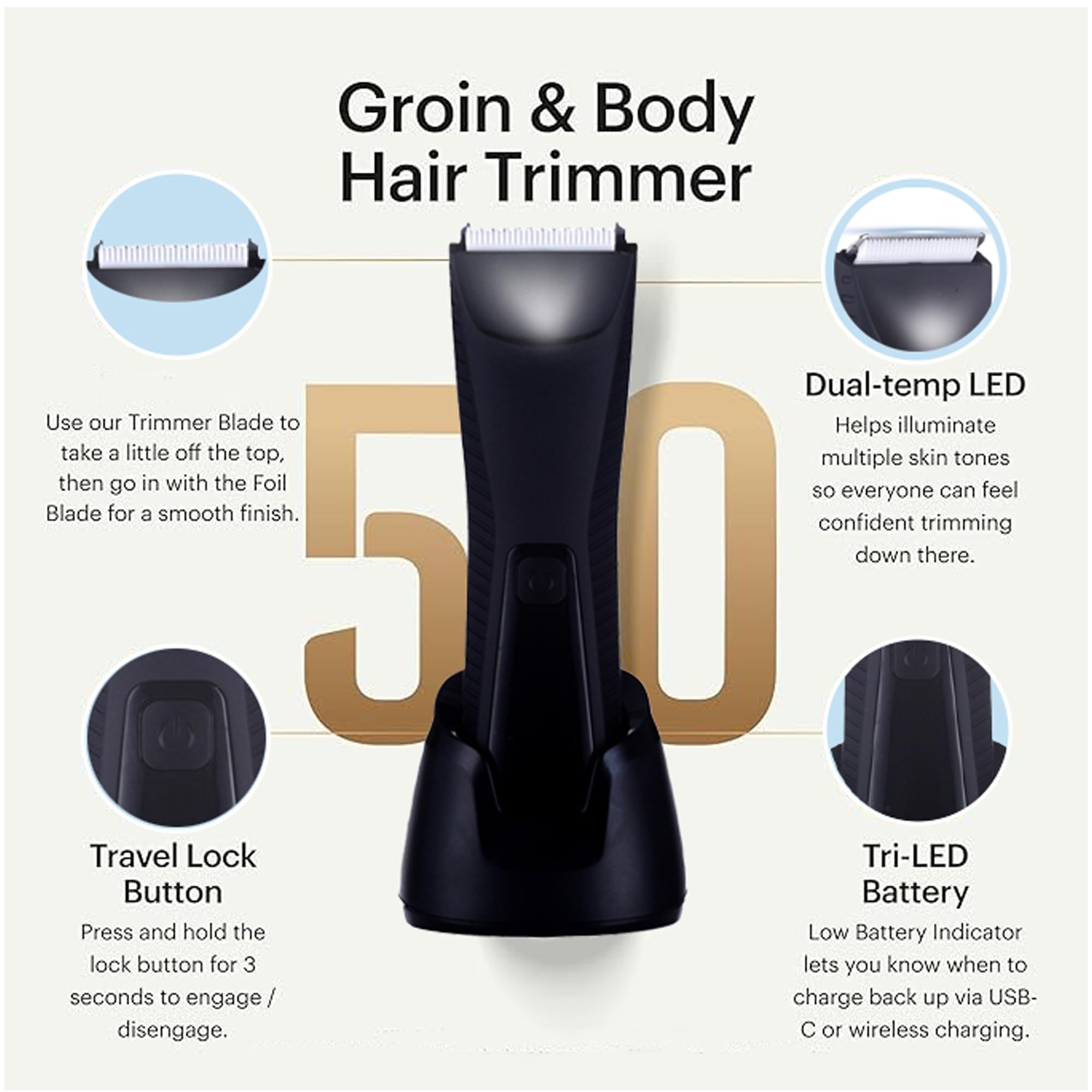 IZM Men Grooming Trimmer (Black)