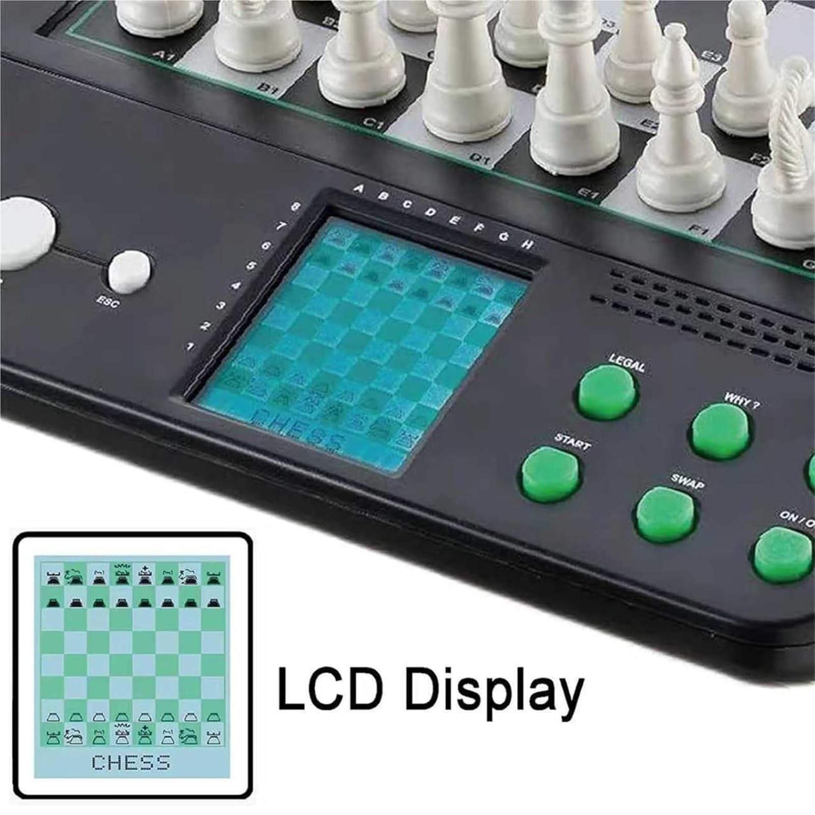 Échiquier électronique avec pièces magnétiques, écran LCD, interaction IA, jeu intelligent pour les amateurs d'échecs