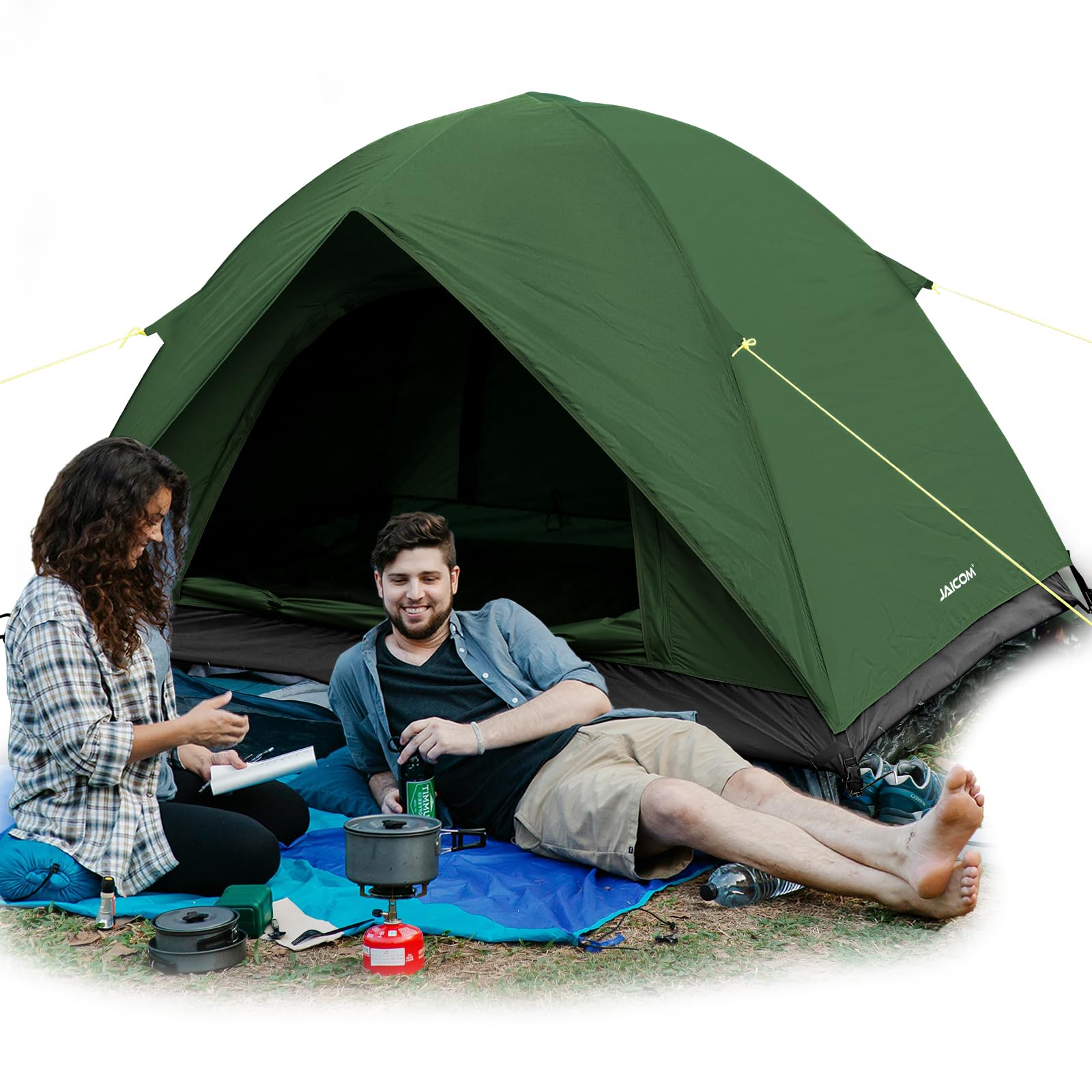 JAICOM Tent, 2-4 Man Tents for Camping, 4 Seasons Waterproof & Windproof Dome Tent, Ultralight, Easy Setup for Outdoor, Backpacking, Hiking, Camping, Garden