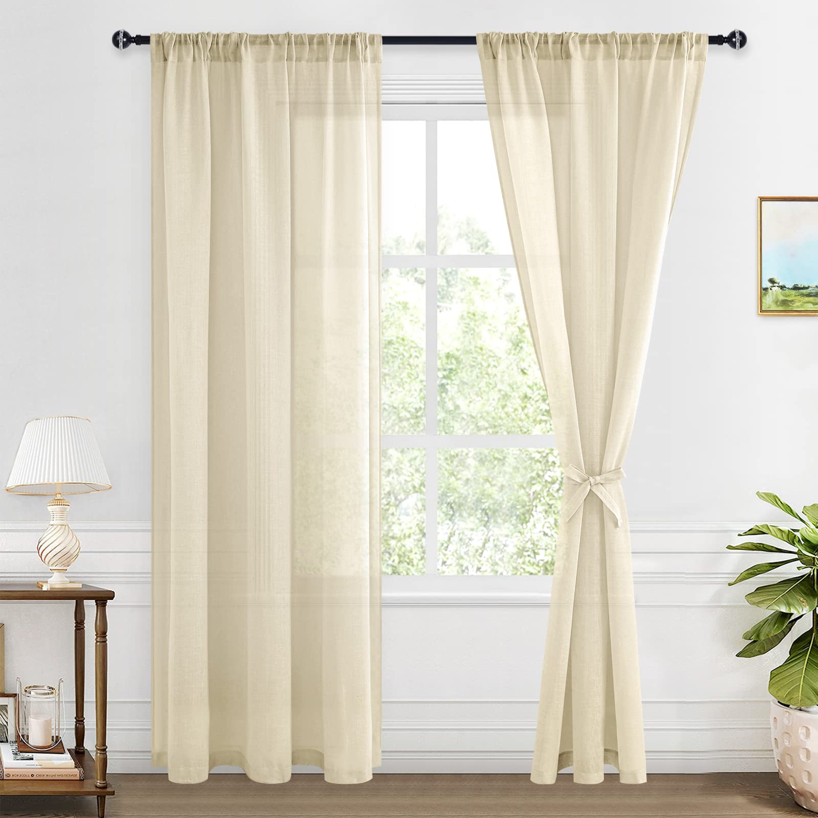 XWZO Sheer Curtains 