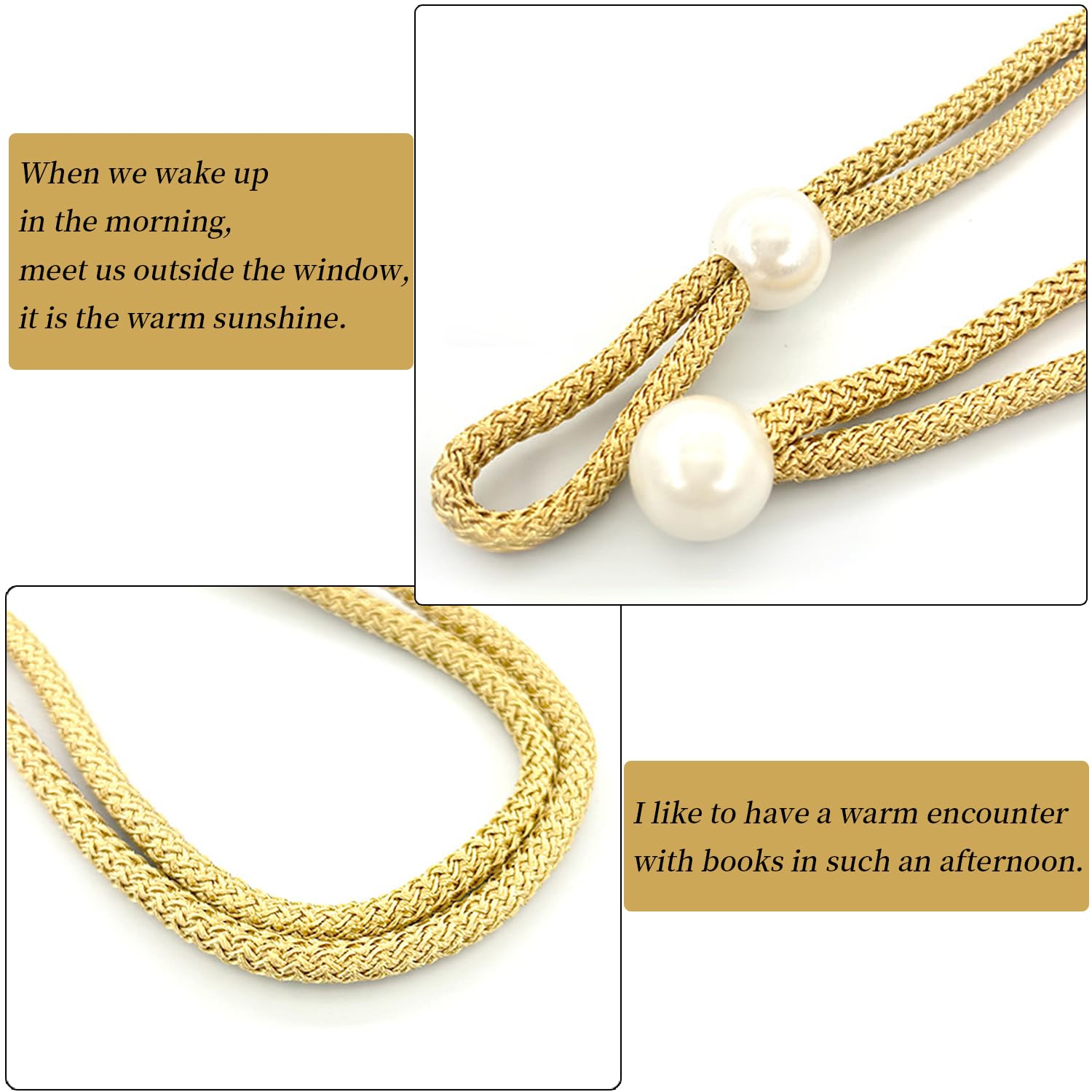 Golden Pearl Curtain Tiebacks - 6 Pack -3