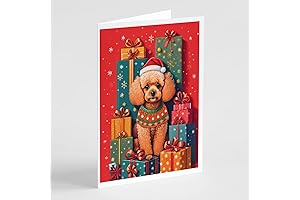 Caroline's Treasures Happy Holidays Themed Poodle Holiday Greeting Card Pack