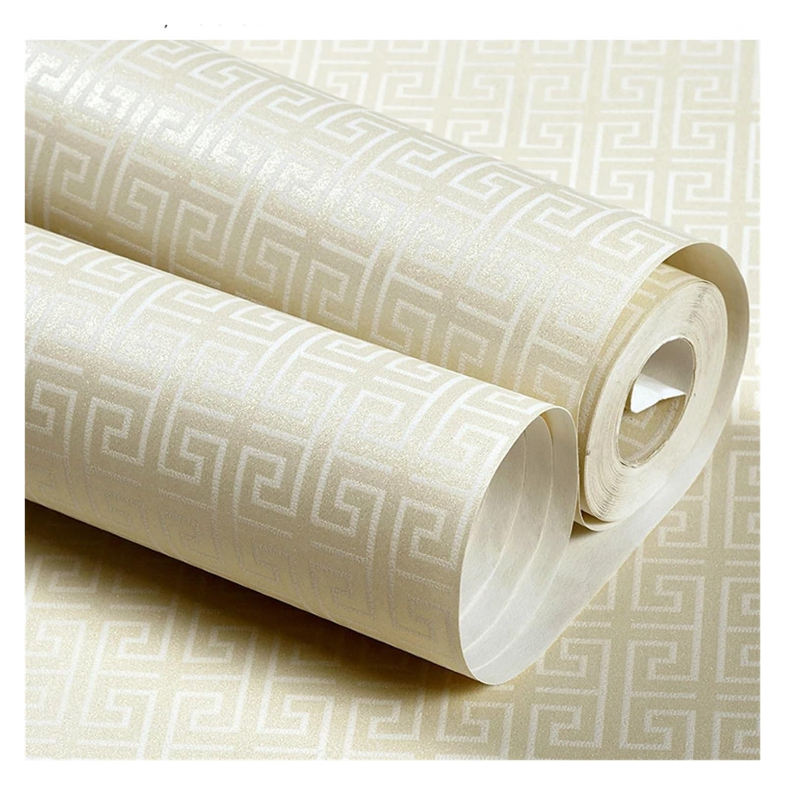 Papier peint intissé treillis beige 0.53x3m pour salon et chambre