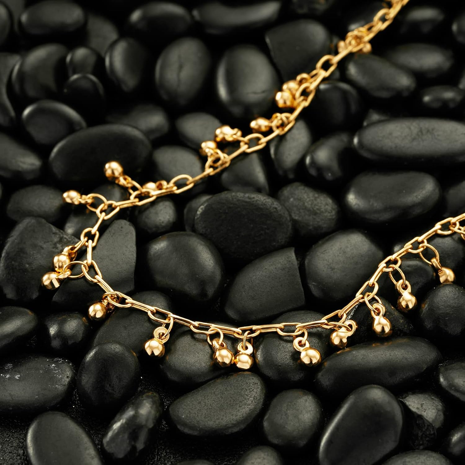 MTMY Beaded Necklaces for Women 14K Gold Plated Dainty Colorful Green/Rose Beaded Pearl Choker Necklace Delicate Boho Choker Necklace Jewelry Gift - Image 5