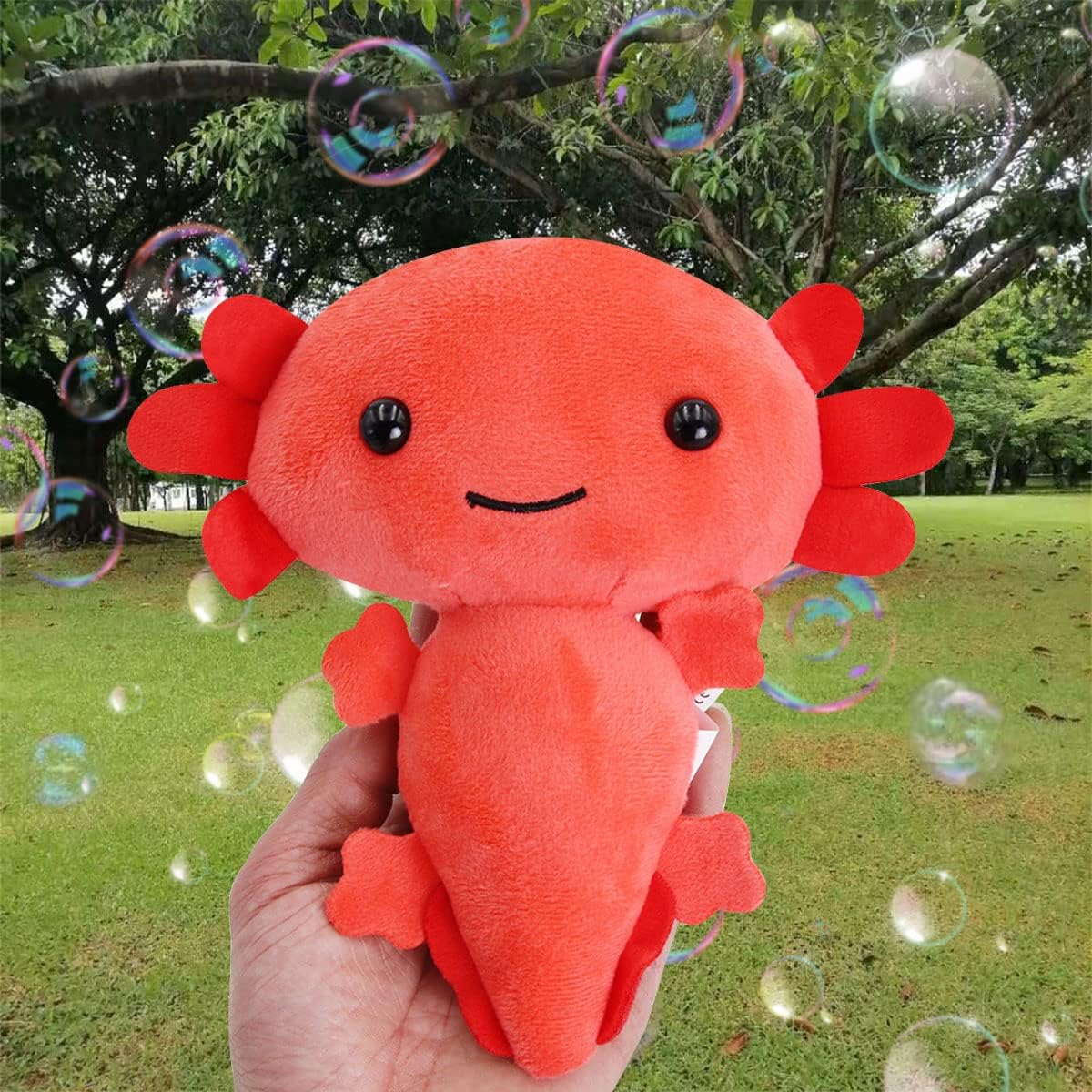 Nohito 7.9'' Kawaii Axolotl Plush Toy Soft Stuffed Animal Red Axolotl Plushie Pillow Toys Doll (7.9'', Red)