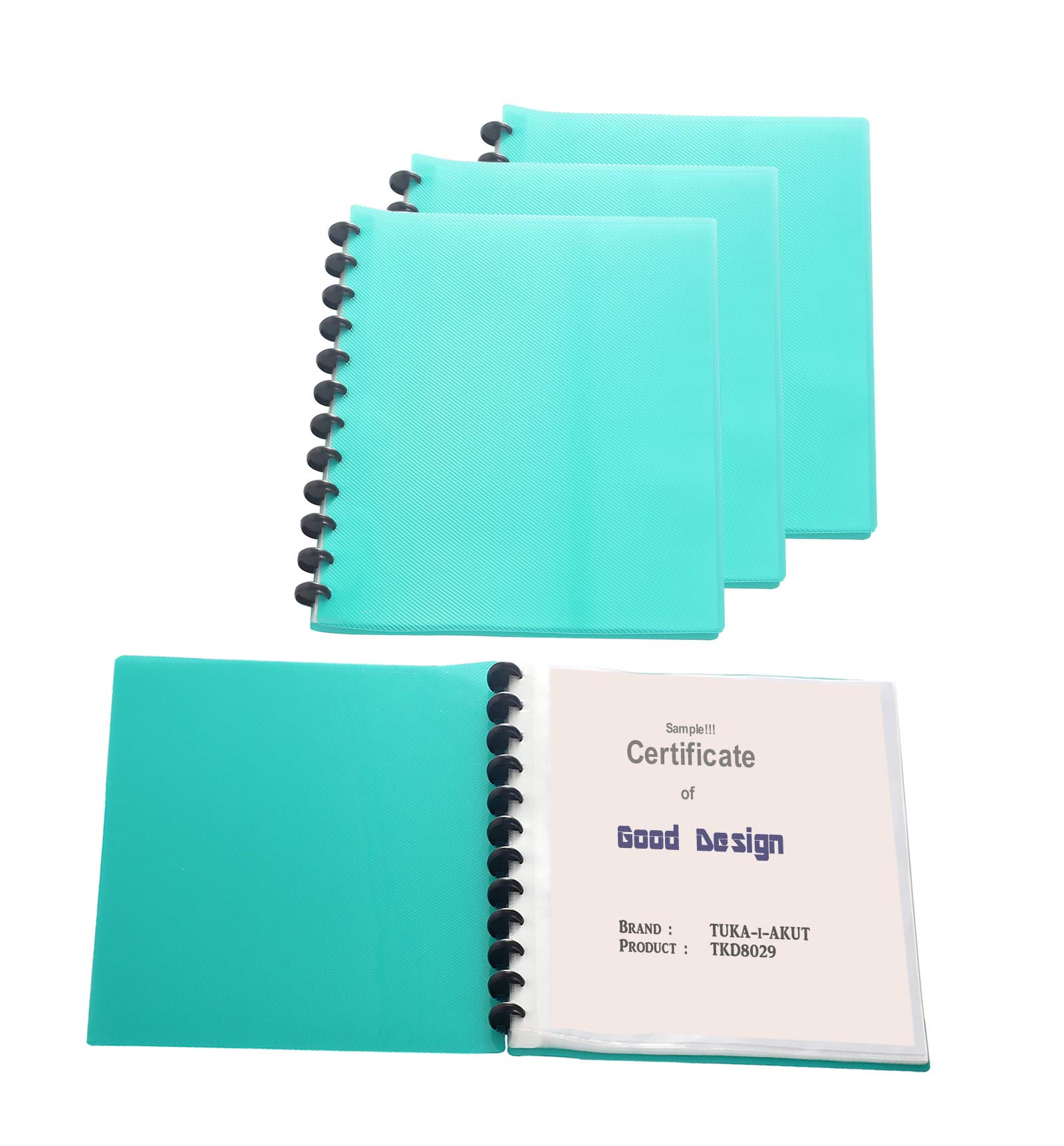 TUKA-i-AKUT 4pcs A4 PP Spiral Display Book with 40 Transparent Pockets, Solid Polypropylene Folder, Spiral Presentation Book - Image 2