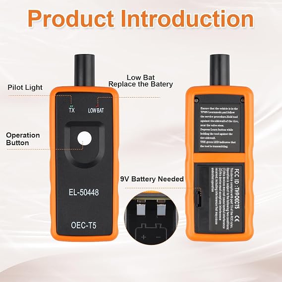 TPMS Reset Tool, Training System EL-50448 OEC-T5 Tyre Pressure Monitor, Accurate Measurement Tyre Pressure Reset Device System Programming for Astra, Insignia, Vauxhall, Opel, Ford and GM Vehicles
