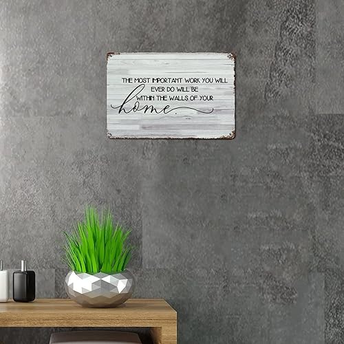 Vista 48 de LUIJORGY Letrero de metal con letras familiares con texto en inglés «The Mountains Are Calling And I Must Go», letrero de aluminio vintage