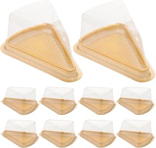 50 Sets Triangle Mousse Cake Boxes with Window, Portable Bakery Dessert Containers for Party Treats and Chocolate Mousse Packaging