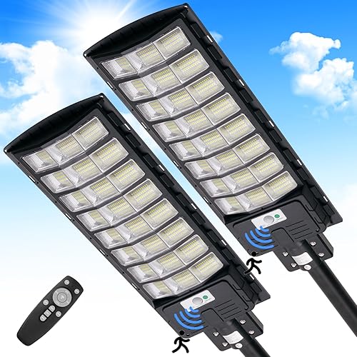 Miniatura 8 de Farola solar de 1000 W  6500 K LED de energía solar con panel 99000LM anochecer a amanecer iluminación de inundación al aire libre impermeable IP65