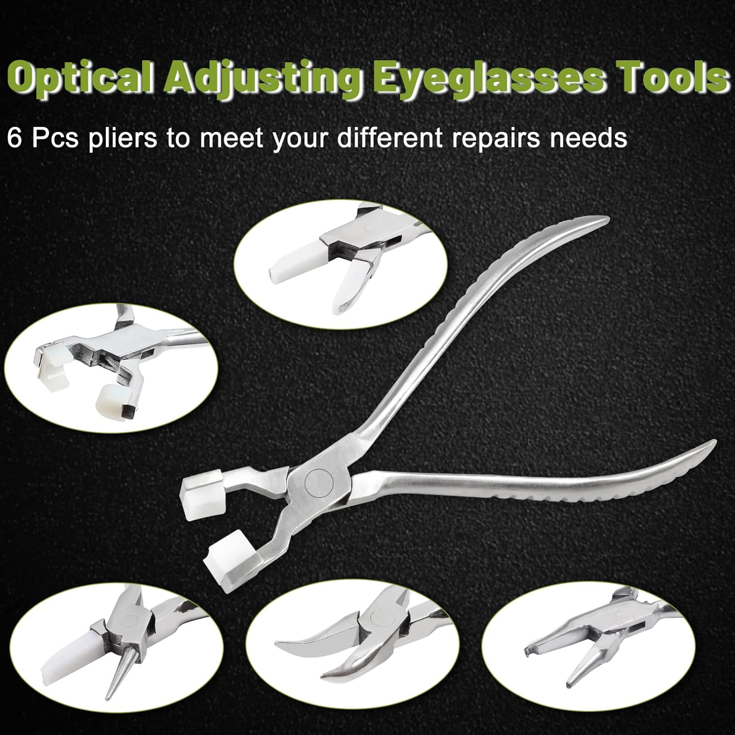 SPEEDWOX Eyeglasses Pliers Set - 6 Pieces Including Nose Pad, Arm, Frame Adjusting Pliers