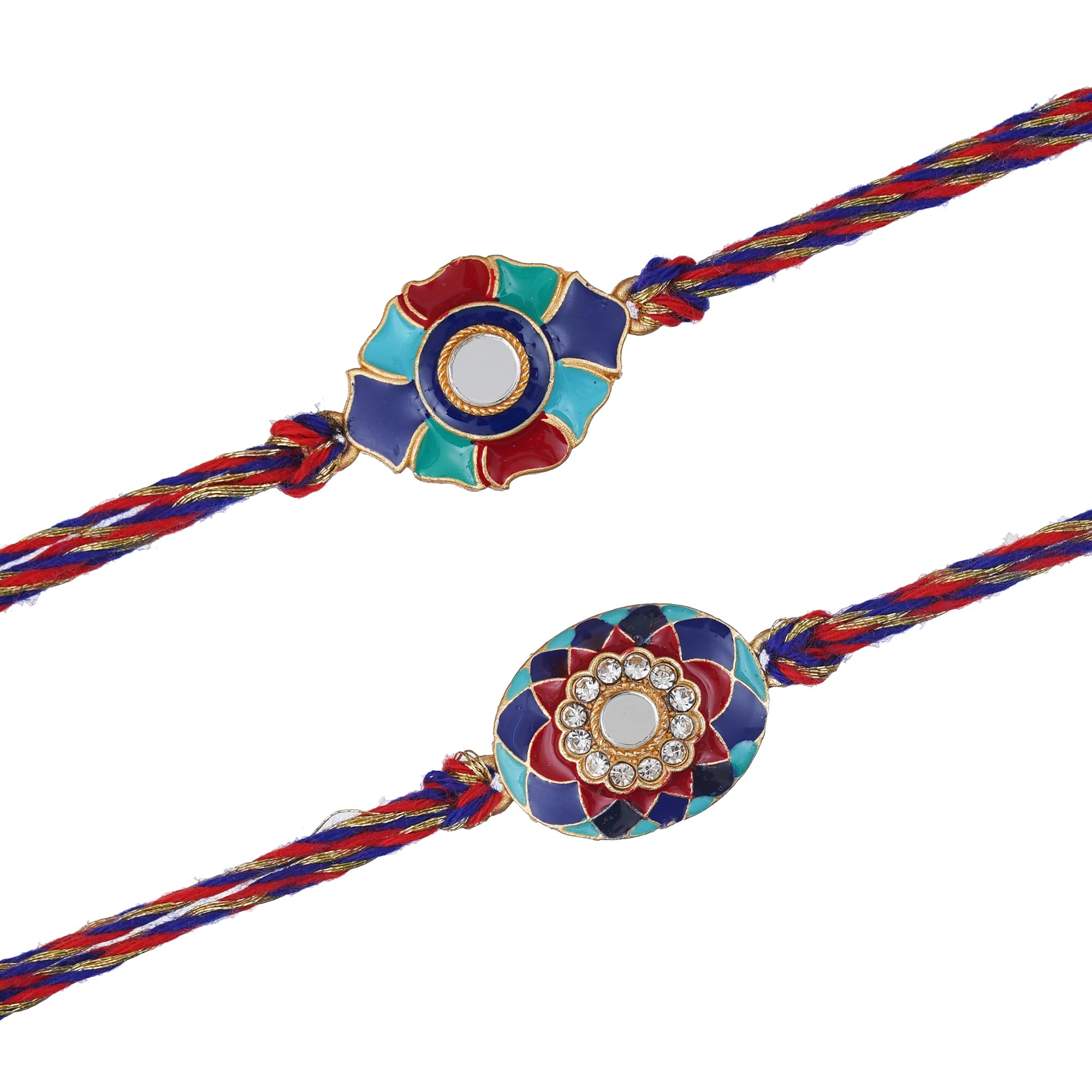 eCraftIndia Set of 2 Colorful Floral Designer Rakhis with Roli Chawal Pack - Rakhi for Brother, Bhaiya, Bhai (B0C8NMYMVZ) Amazon Price History, Amazon Price Tracker